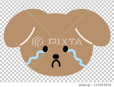 Illustration of puppy cry expression for cartoon characters, comic, pet shop, vet, emoji, mood, emotion, emotion, feelings, adopt and rescue animal, sticker, icon, dog sad face shape, foster home 131933016