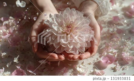 hands of a girl with pink manicure hands of a girl with pink manicure 131933831