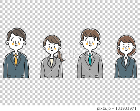 Various business people upper body vector 131933971