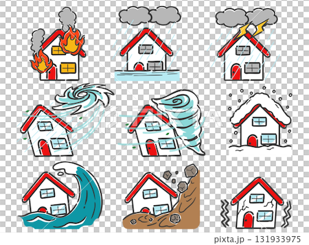 Housing damage illustration set vector 131933975