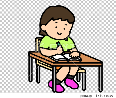 Asian girl writing in a notebook Asian girl writing in a notebook 131934039