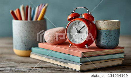 school supplies on wooden table school supplies on wooden table 131934160