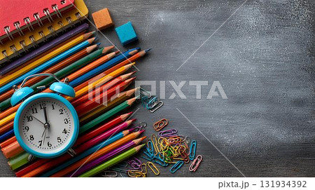 back to school concept with office supplies back to school concept with office supplies 131934392