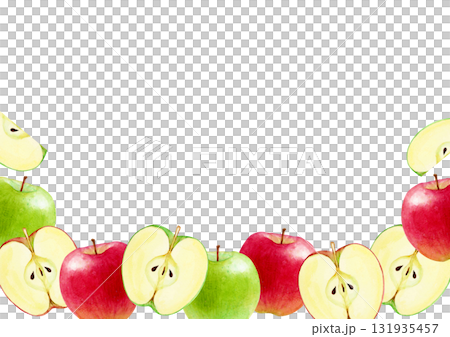 りんご　果物　背景 フレーム　水彩 イラスト 131935457