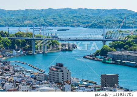 《広島県》尾道の街並み全景・丘の上の眺望 131935705