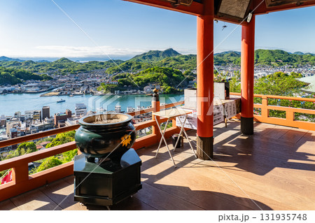 《広島県》尾道の街並み全景・丘の上の眺望 《広島県》尾道の街並み全景・丘の上の眺望 131935748