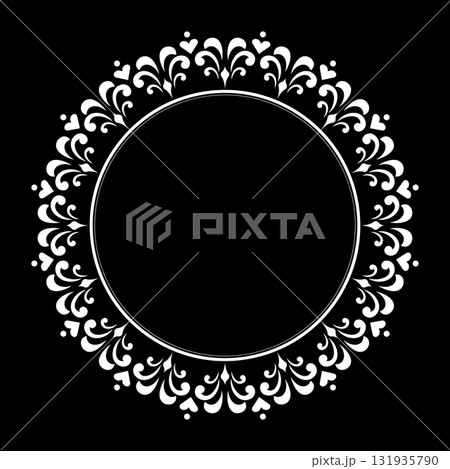 Decorative frame Elegant vector element for design in Eastern style, place for text. Floral black and white border. Lace illustration for invitations and greeting cards. Decorative frame Elegant vector element for design in Eastern style, place for text. Floral black and white border. Lace illustration for invitations and greeting cards. 131935790