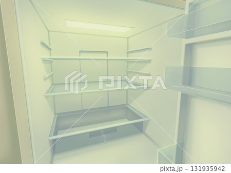 冷蔵庫（open) 背景イラスト02 131935942