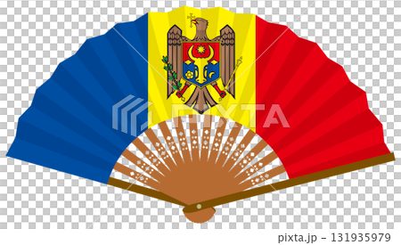 帶有摩爾多瓦國旗圖案的折扇 131935979