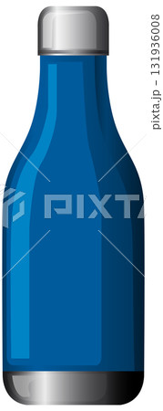 Blue Stainless Steel Water Bottle Vector Illustration 131936008