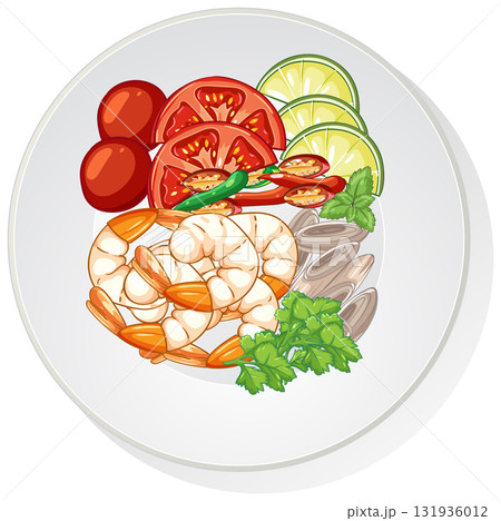 Shrimp Salad with Tomatoes, Lime, and Fresh Herbs 131936012