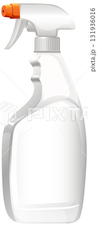 Empty Plastic Spray Bottle with Orange Nozzle Vector Illustration 131936016