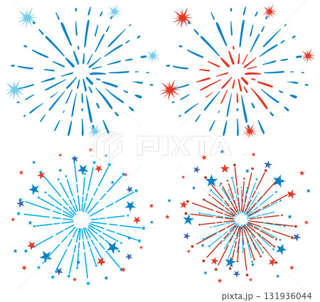 Colorful Fireworks Vector Illustration for Celebrations 131936044