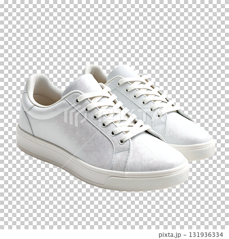 Stylish white sneakers for a casual day, perfect for street style or everyday wear with its classic design and comfortable fit for a modern look Stylish white sneakers for a casual day, perfect for street style or everyday wear with its classic design and comfortable fit for a modern look 131936334