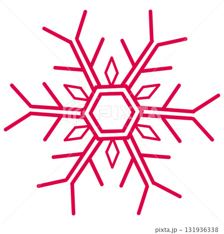 鮮やかなピンク色の大きい雪の結晶 鮮やかなピンク色の大きい雪の結晶 131936338