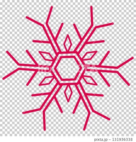 鮮やかなピンク色の大きい雪の結晶 鮮やかなピンク色の大きい雪の結晶 131936338