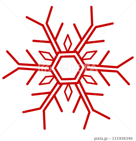 赤色の大きい雪の結晶 赤色の大きい雪の結晶 131936340