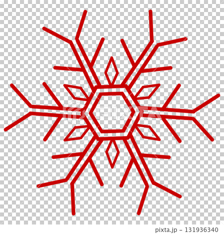 赤色の大きい雪の結晶 赤色の大きい雪の結晶 131936340