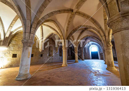 The dormitory of Alcobaca monastery, Mosteiro de Santa Maria de Alcobaca at Alcobaca, Portugal 131936413