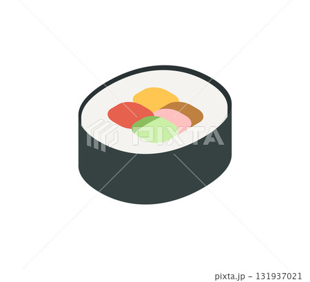 シンプルな太巻き寿司のイラスト　ベクター 131937021