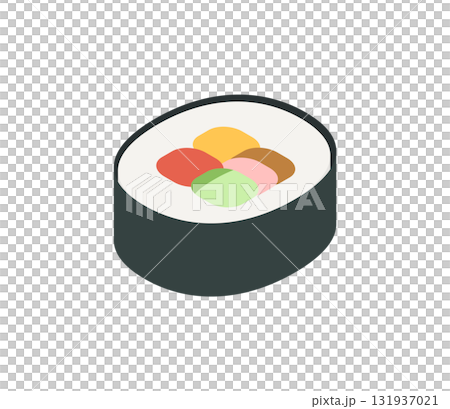 Simple thick sushi roll illustration vector Simple thick sushi roll illustration vector 131937021