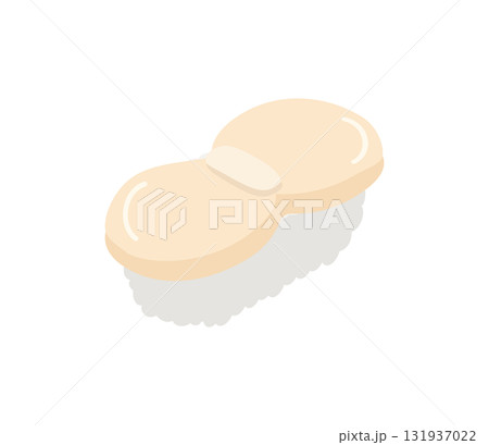 シンプルなホタテの寿司のイラスト　ベクター 131937022