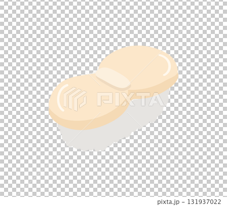 シンプルなホタテの寿司のイラスト　ベクター 131937022