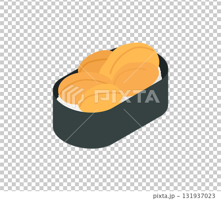 簡單的海膽 gunkan 插圖向量 簡單的海膽 gunkan 插圖向量 131937023