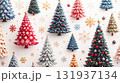 クリスマス　クリスマスツリー、スノーフレークの模様 131937134