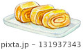 水彩で描いた卵焼き 131937343