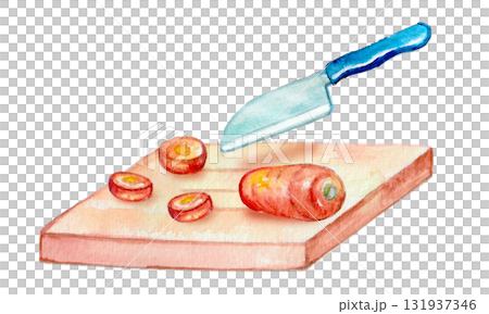 Carrots painted in watercolor 131937346