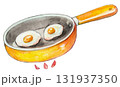 水彩で描いた目玉焼き 131937350