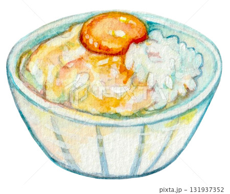 水彩で描いたたまごかけご飯 水彩で描いたたまごかけご飯 131937352