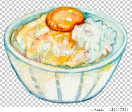 水彩で描いたたまごかけご飯 水彩で描いたたまごかけご飯 131937352