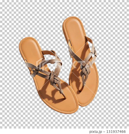 Elegant tan leather sandals, perfect for summer fashion and stylish comfort, adding a touch of sophistication to any outfit for vacation vibes 131937466