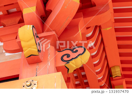 日本の伝統建築の柱上周辺構造 日本の伝統建築の柱上周辺構造 131937470