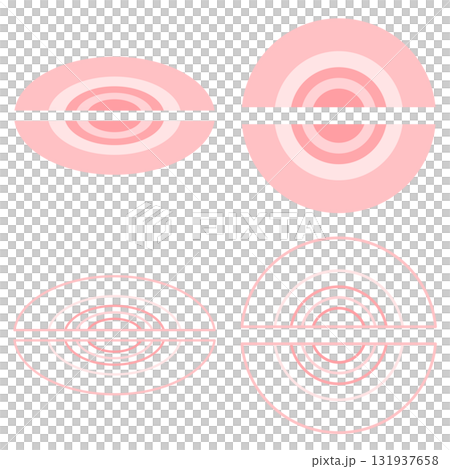 A cute and pop design set made with a combination of pink semicircles and lines A cute and pop design set made with a combination of pink semicircles and lines 131937658