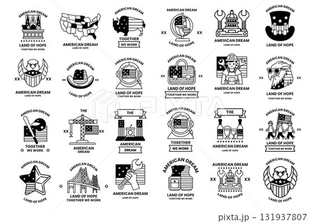 A collection of American Dream logos A collection of American Dream logos 131937807