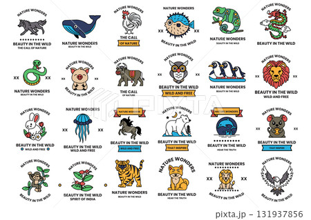 A collection of animal logos and brand names A collection of animal logos and brand names 131937856
