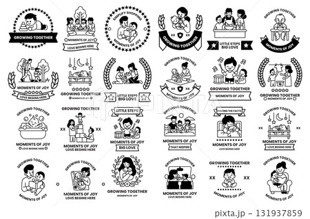 A collection of images of children and adults, some of which are holding hands 131937859