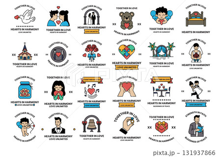 A collection of images with the words "Together in Love" written below them 131937866