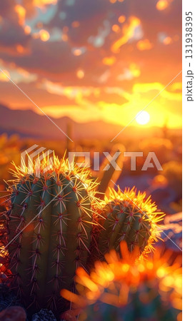 Close-Up of Cactus in the Desert 131938395