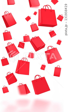 Floating Red Shopping Bags 131938419