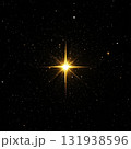 Bright star shines brightly in the night sky, surrounded by countless distant stars and cosmic wonders 131938596