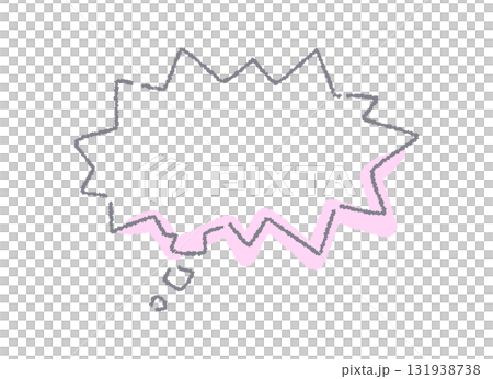 手描きの心の中の吹き出しイラスト素材	 131938738