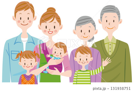 家族のイラスト　二世帯　ファミリー 131938751
