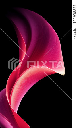 花びらのように舞う抽象ライン｜赤とピンクが描く優雅な曲線美 131938828