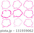 シンプルな吹き出しセットピンク 131939062