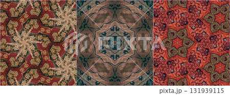 Traditional design with phulkari kalamkari motifs from Pakistan and Indian culture. Geometric ethnic floral pattern for carpet dupatta batik embroidery. Panjabi Digital print as boho Aztec texture art Traditional design with phulkari kalamkari motifs from Pakistan and Indian culture. Geometric ethnic floral pattern for carpet dupatta batik embroidery. Panjabi Digital print as boho Aztec texture art 131939115
