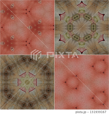 Traditional design with phulkari kalamkari motifs from Pakistan and Indian culture. Geometric ethnic floral pattern for carpet dupatta batik embroidery. Panjabi Digital print as boho Aztec texture art 131939167